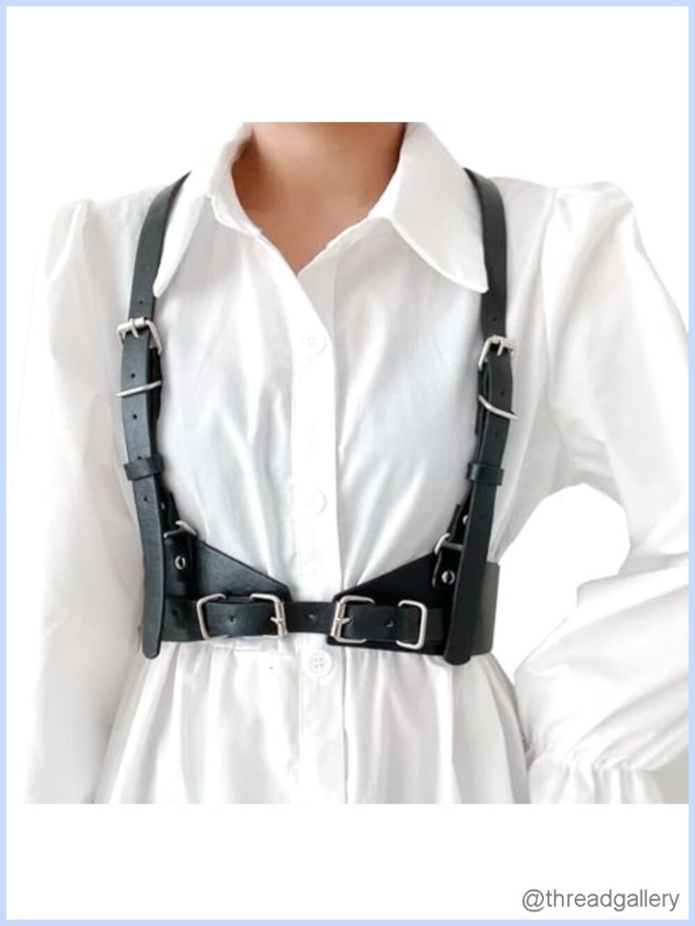 Women's Adjustable PVC Leather Body Harness Belt Punk Goth Vest Top